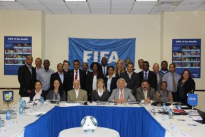 Participants at the FIFA 11 for Health workshop