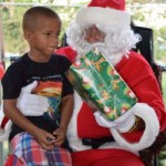 Helicopter delivers Santa to George Town