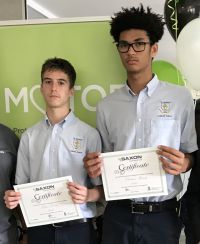 Second-place winners (L-R) Ethan Cronier and Christian Murray