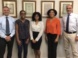 (L-R) Richard Hastings of PCM, Janell Dyer (previous intern), Diandra McCoy (new intern); Dianne Conolly (NWDA) and Oliver Sinton (PCM).