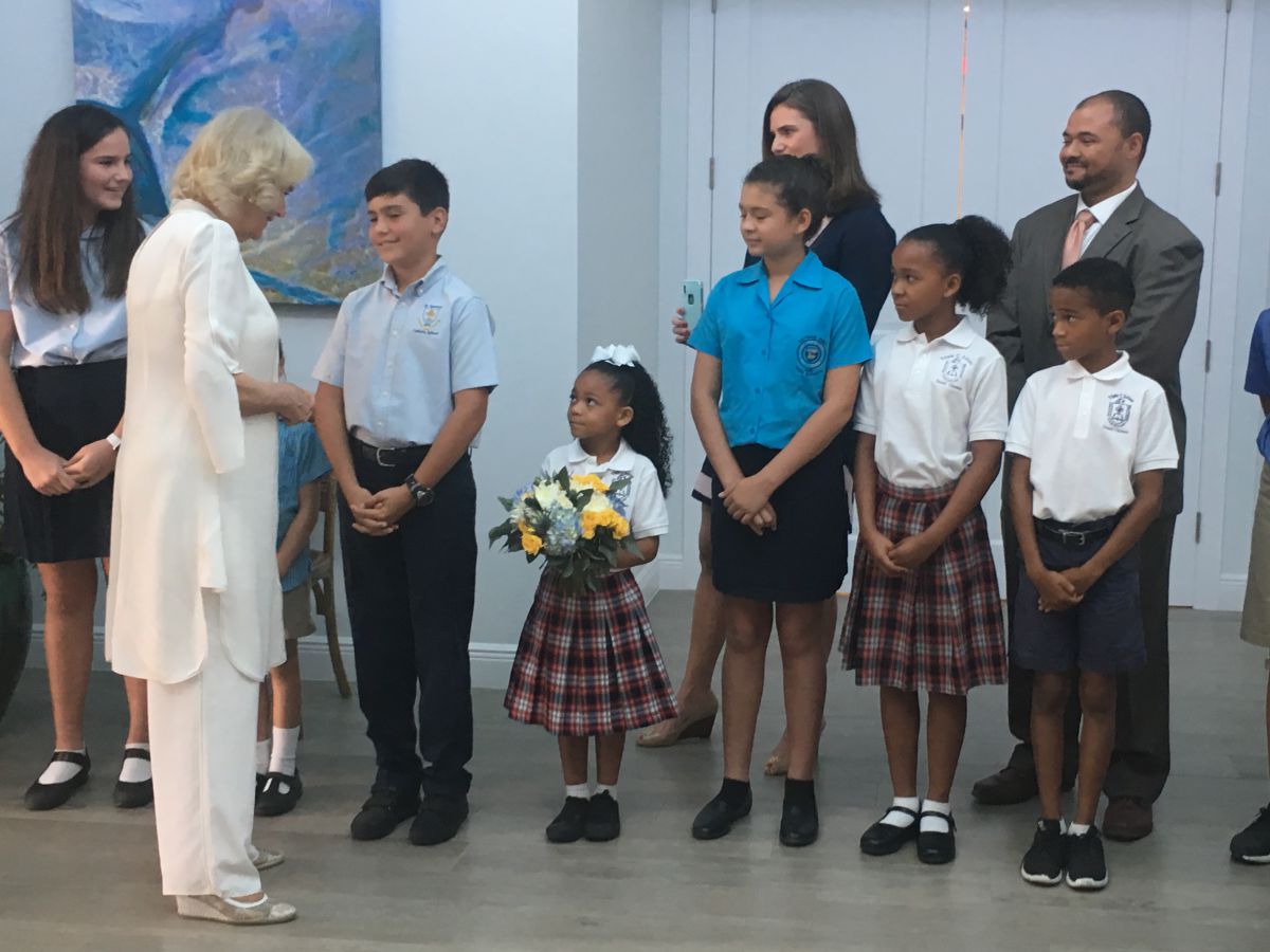 Duchess of Cornwall in packed tour of Grand Cayman