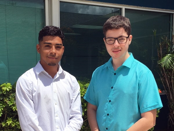 Water Authority 2019 Scholarship Recipients (Kaled Giron (left) and Alexander Elias